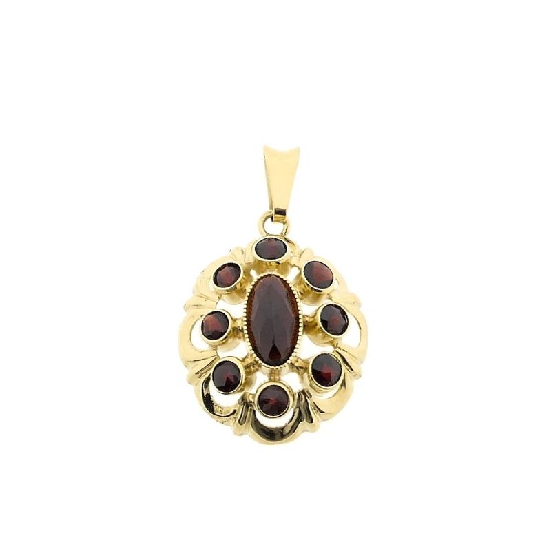 Image 1 of Vintage gold pendant with garnet