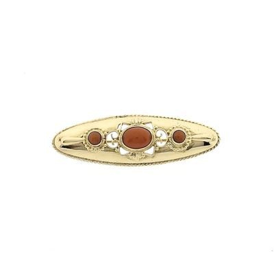 Image 1 of Antique gold brooch with blood coral