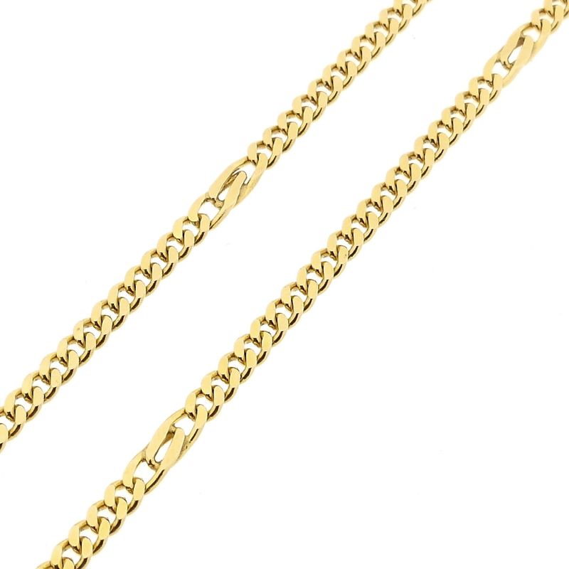 Afbeelding 6 van Gouden gourmetschakel ketting met wiebertjes | 81 cm