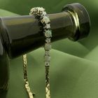 Image 2 of Gold cobra link bracelet with opal and diamond; 0.24 ct. | 17 cm