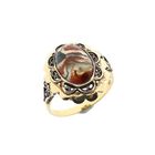 Image 1 of Gold Ring with Moss Agate; 14 Karat; Size 20.5