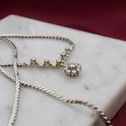 Image 2 of Bicolor Gold Necklace with Fixed Pendant and Diamonds; 0.45 ct.