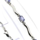 Image 4 of White gold bracelet with synthetic sapphire | 19 cm