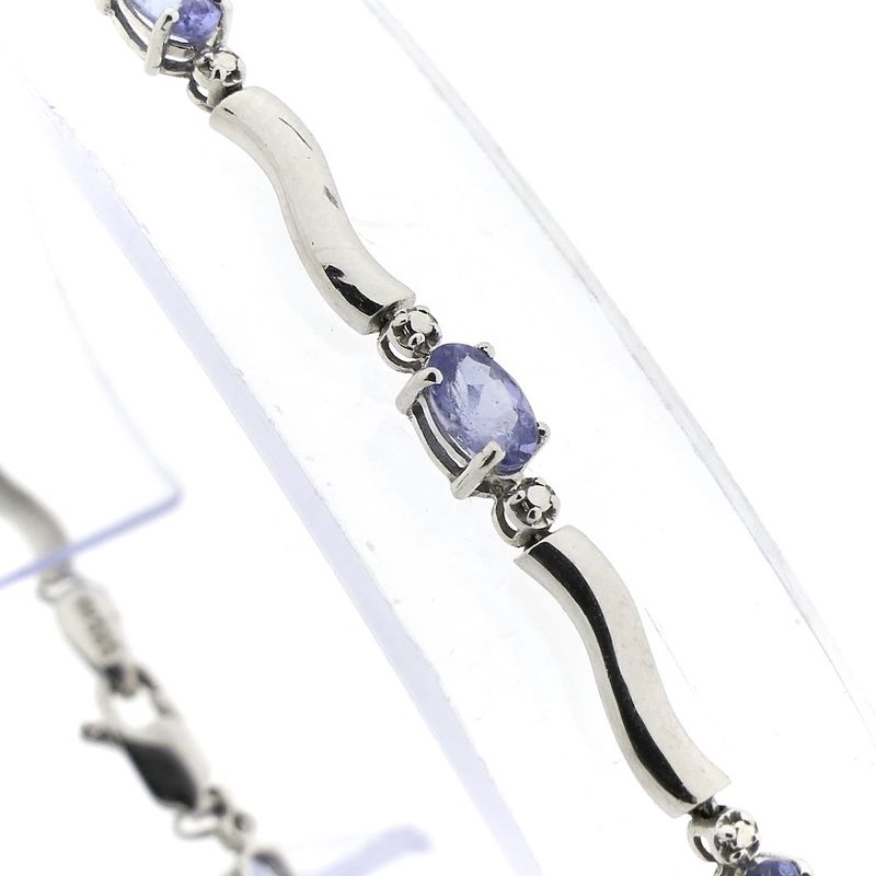 Image 4 of White gold bracelet with synthetic sapphire | 19 cm