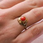 Image 4 of Gold ring with red coral | Vintage