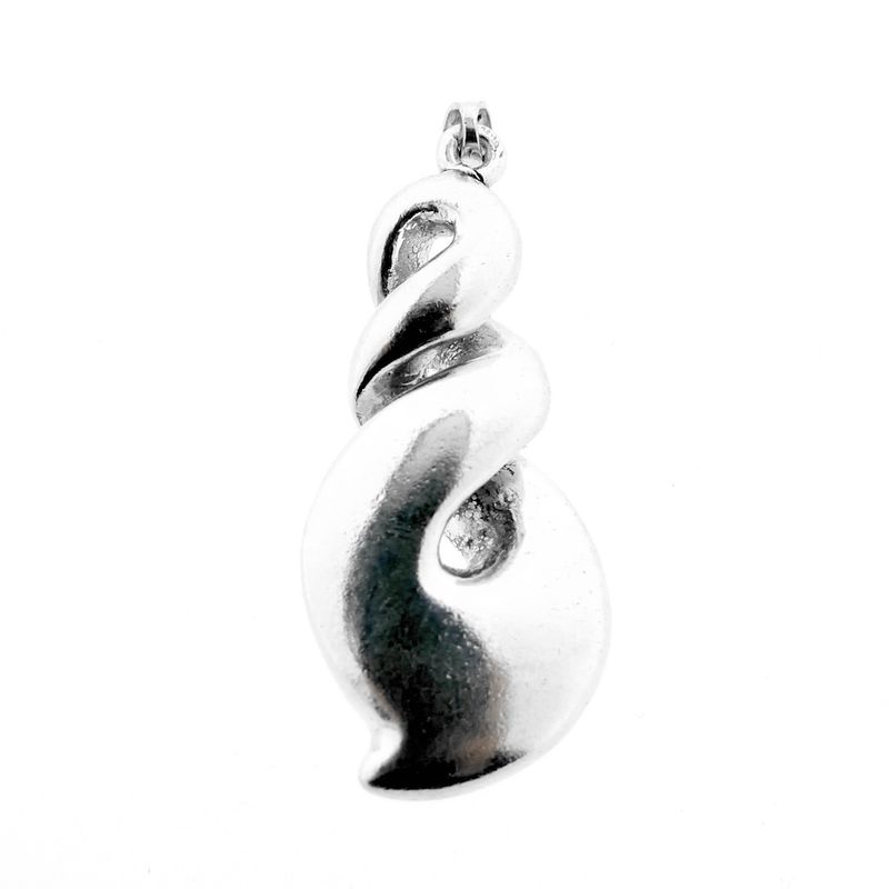 Image 2 of Silver pendant with a convex design