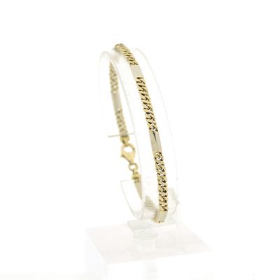 Image 1 of Two-tone gold link bracelet