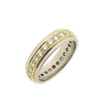 Bicolor alliance ring with diamonds