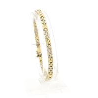 Bicolor Gold Panther Link Bracelet; 14 Karat; 19.5 cm