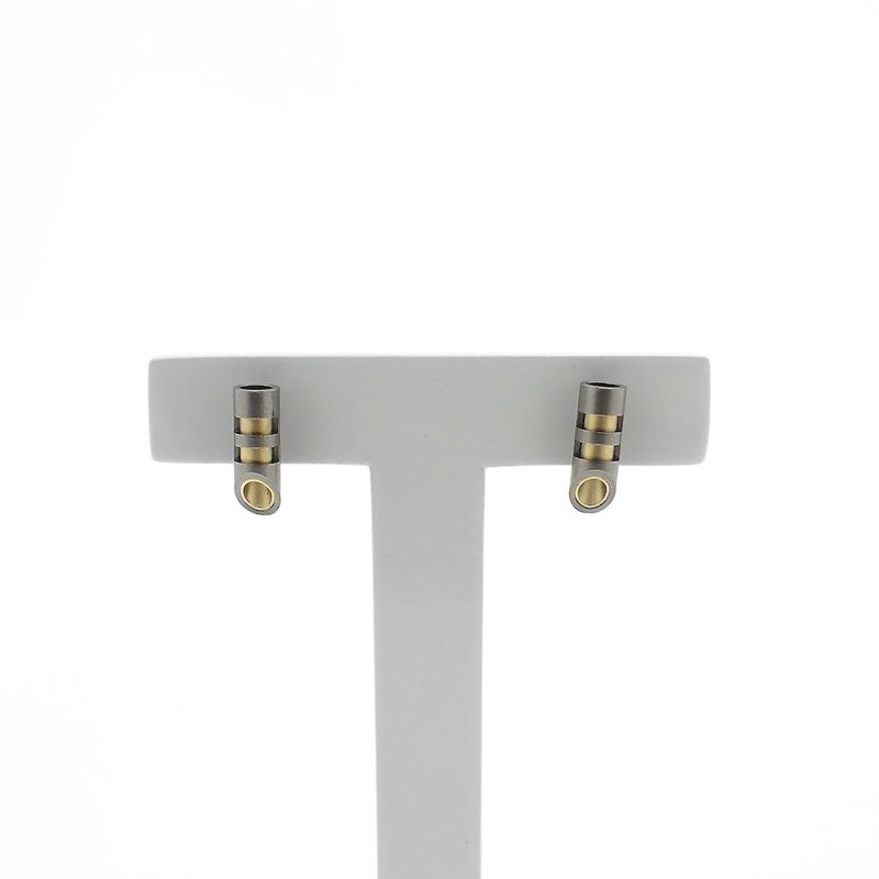 Image 1 of Gold stud earrings with titanium