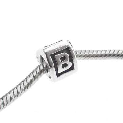 Image 2 of Pandora charm; Silver; Letter charm B