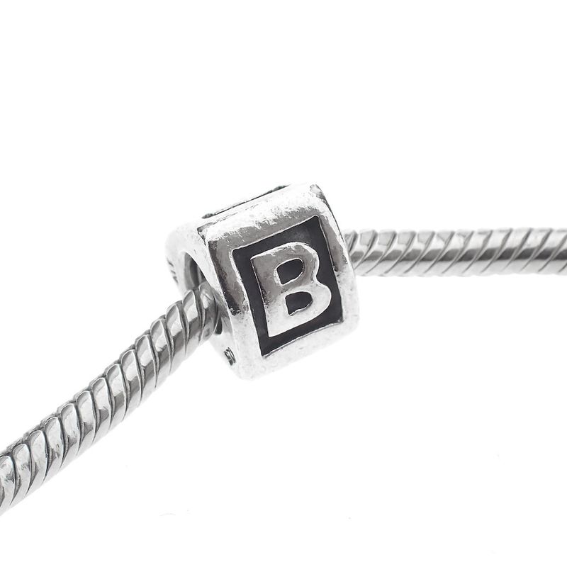 Image 2 of Pandora charm; Silver; Letter charm B