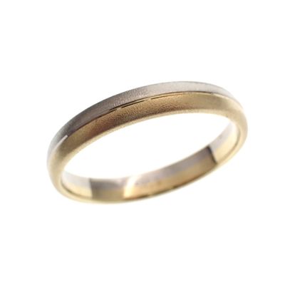 Image 1 of Matted bicolor gold ring