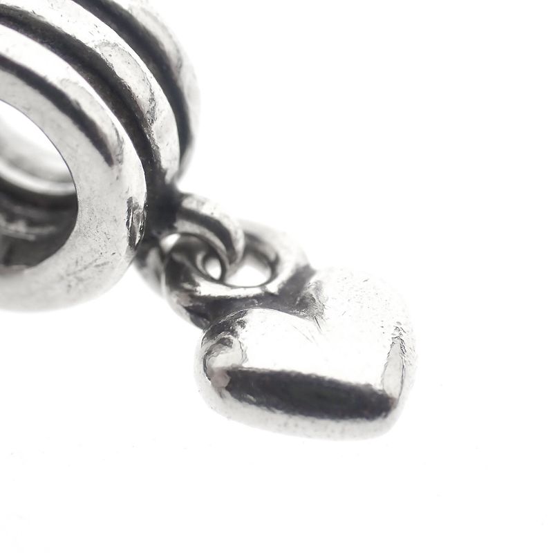 Image 4 of Pandora charm; Silver; Heart Dangle