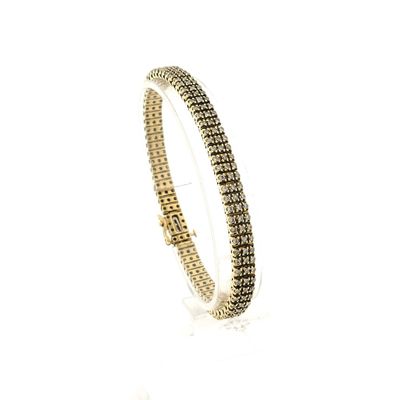 Image 1 of Gold link bracelet with diamonds; 2.19 ct.