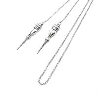 Antique Silver Necklace with Knitting Needle Caps