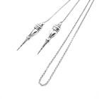 Image 1 of Antique Silver Necklace with Knitting Needle Caps