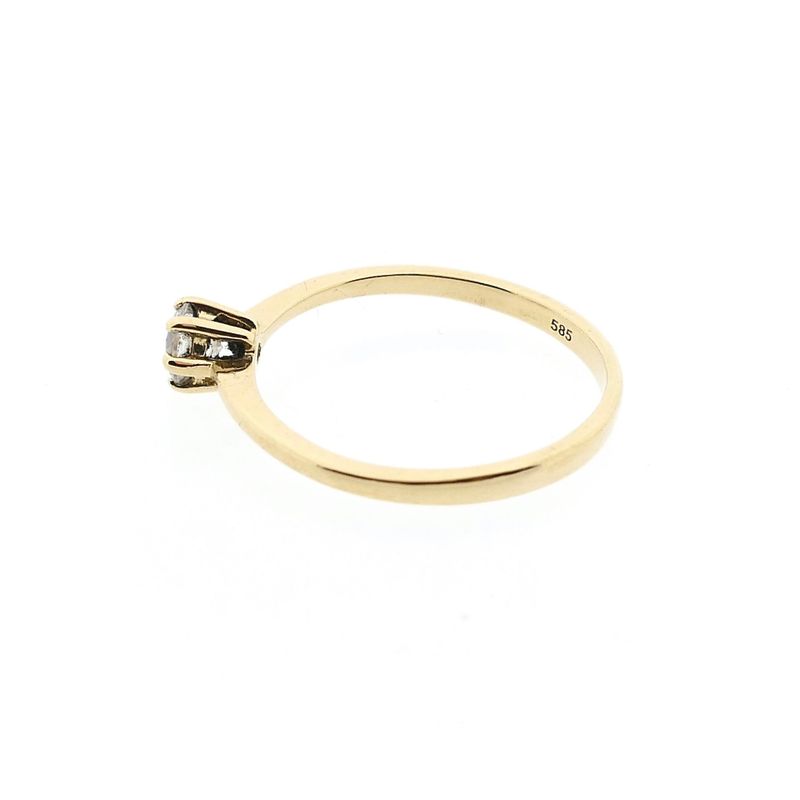 Image 7 of Golden solitaire ring with zirconia