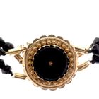 Image 2 of Antique bracelet with onyx and gold decorative clasp