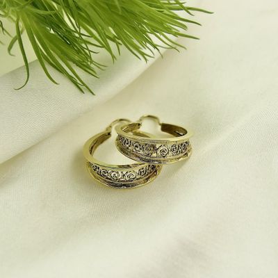 Image 2 of Vintage/antique gold hoop earrings | Ø 18.5 mm