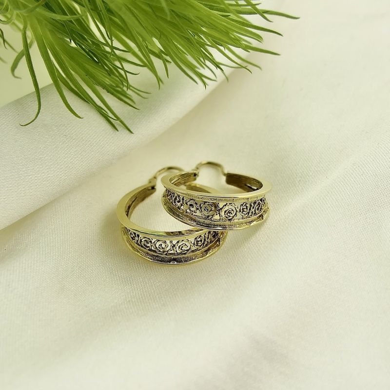 Image 2 of Vintage/antique gold hoop earrings | Ø 18.5 mm