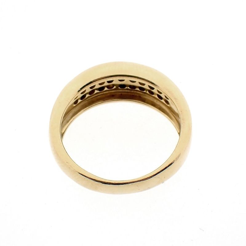 Image 9 of Gold double row ring with sapphires and diamonds