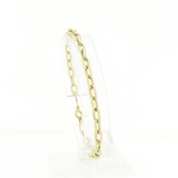 Gold wide anchor link bracelet