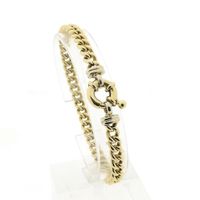 Two-tone gold gourmet link bracelet; 20 cm | Robust