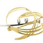 Image 3 of Two-tone gold fantasy brooch with diamonds; 0.02 ct.