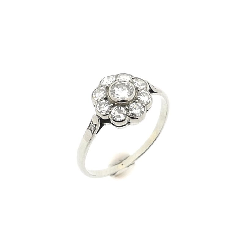 Image 1 of White gold entourage ring with diamond | 0.74 ct.