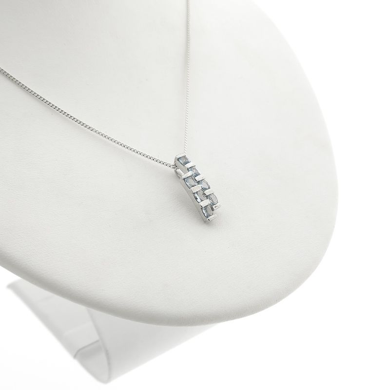 Image 2 of Silver pendant with light blue zirconia