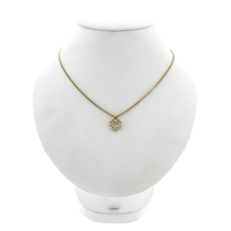 Image 3 of Gold heart pendant with zirconia