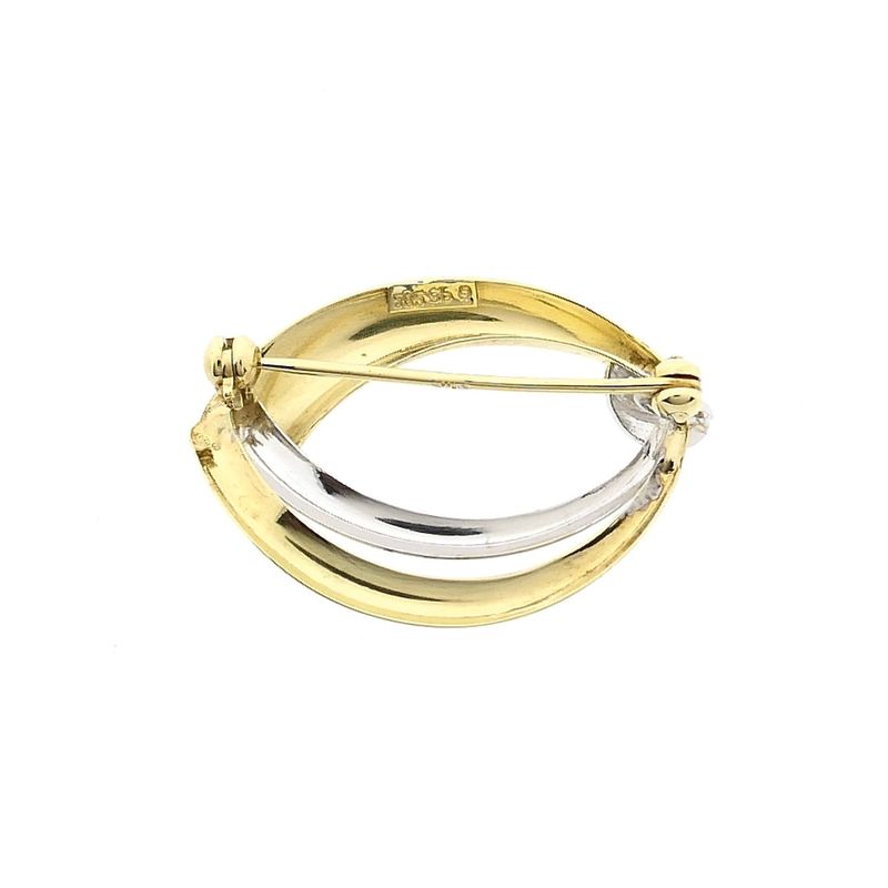 Image 3 of Bicolor Gold Brooch; 14 Karat