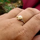 Afbeelding 4 van Gouden ring met parel