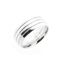 Silver wide men's ring