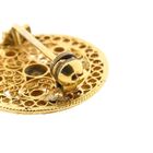 Image 4 of Filigree Brooch with Red Zirconia; 20 Karat