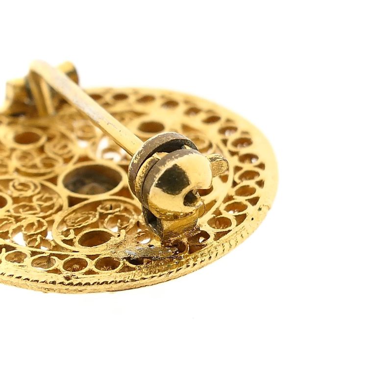 Image 4 of Filigree Brooch with Red Zirconia; 20 Karat