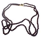 Image 1 of Antique garnet beaded sautoir with gold decorative clasp