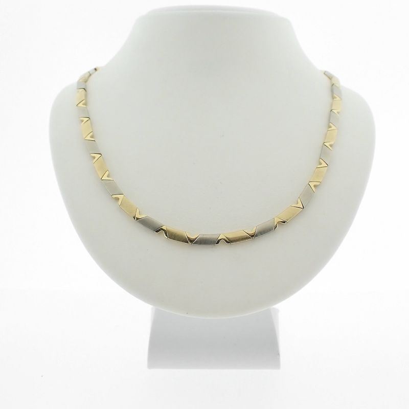 Image 1 of Two-tone gold fantasy link necklace