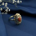 Image 2 of Antique gold ring with red coral