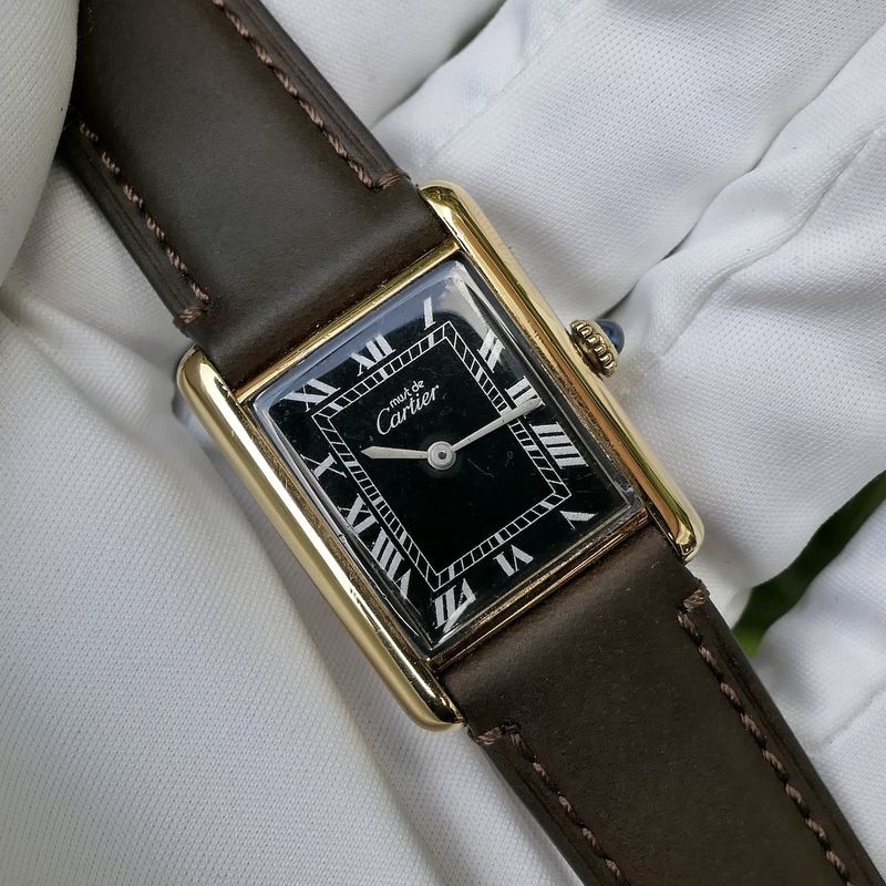 Image 14 of Cartier Tank Vermeil 'Large'; Vintage mechanical watch