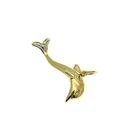 Image 2 of Two-tone gold dolphin pendant with 0.01 ct diamond.