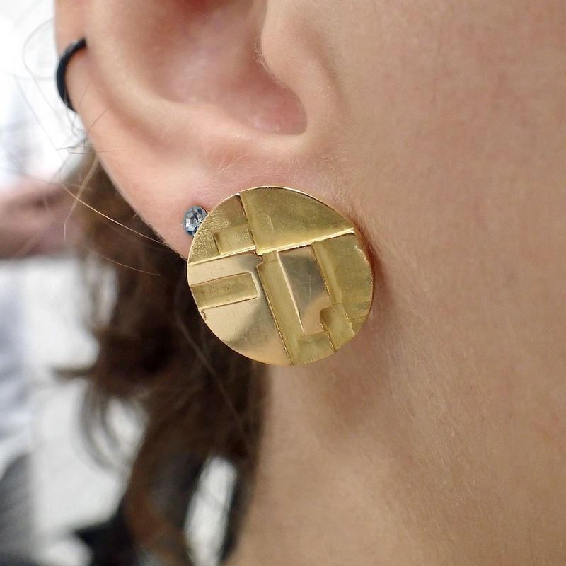 Image 5 of 18 ct. Gold stud earrings | Retro 70's
