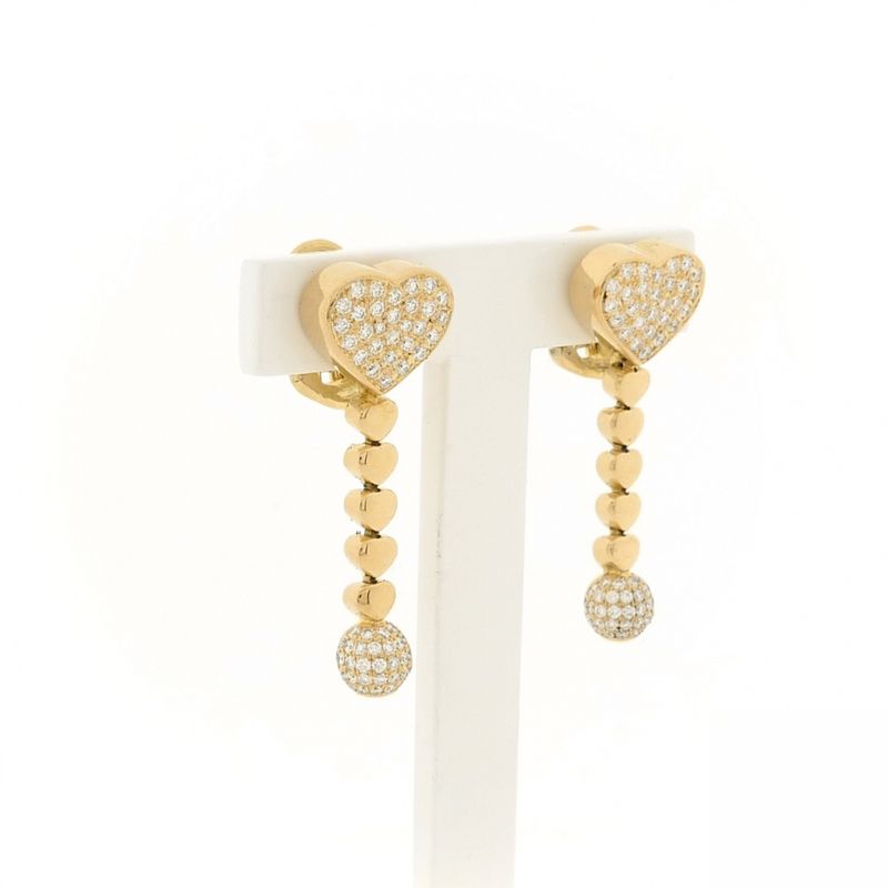 Image 10 of Chopard gold earrings with diamonds; 1.66 ct.