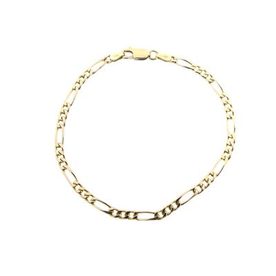 Image 1 of Gold closed Figaro link bracelet.