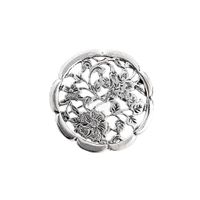 Large silver brooch | Floral design