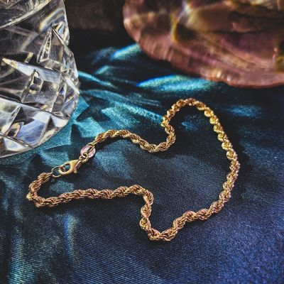 Image 2 of Gold twisted link bracelet | 22.5 cm