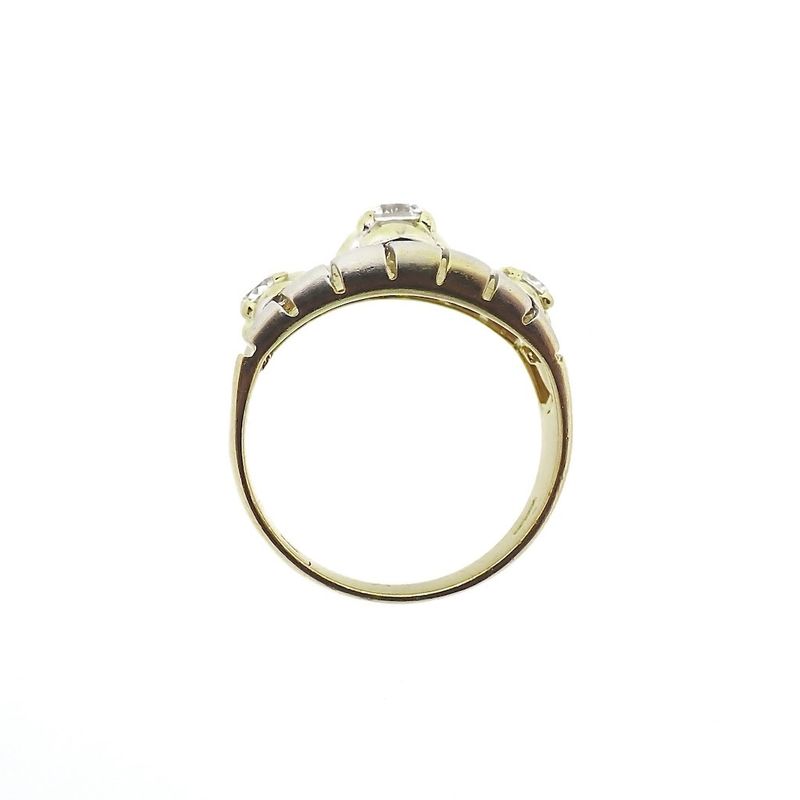 Image 6 of Two-tone gold wide ring set with zirconia