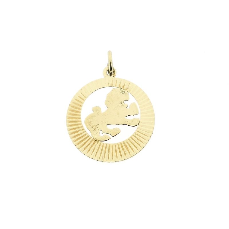 Image 5 of Gold zodiac sign pendant; Leo