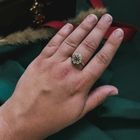 Image 4 of Vintage gold ring with sapphire and diamonds 0.04 ct.